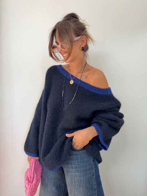 Pull Bali - bleu et bleu électrique