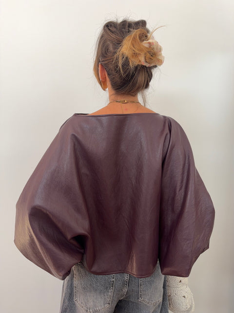 Haut en simili cuir - vino