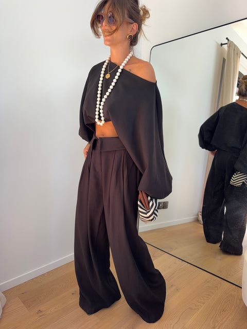 Pantalon à revers - noir