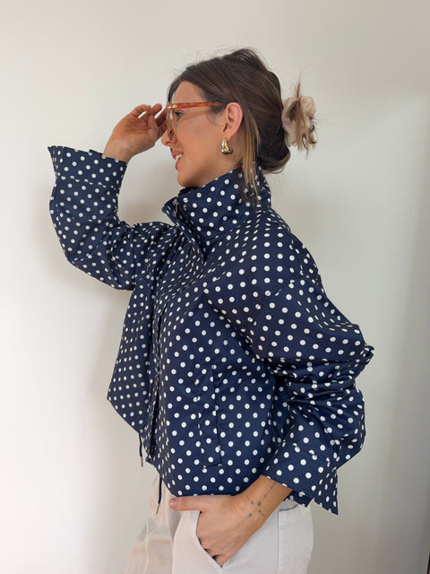 Veste à pois - marine et blanche
