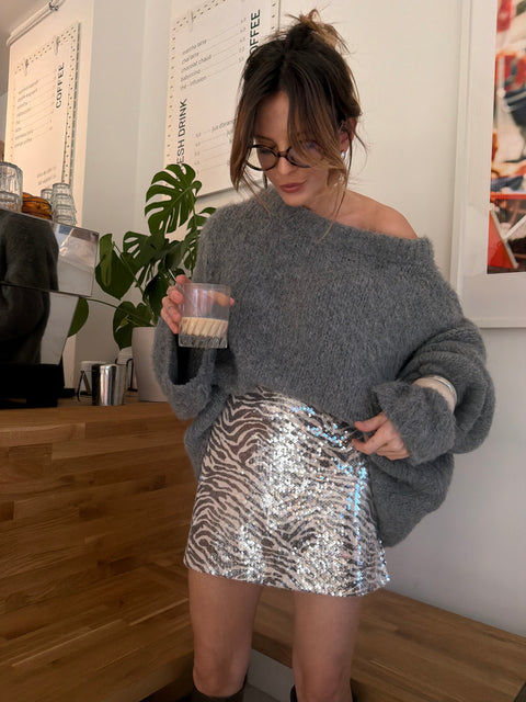 Jupe zébrée à paillettes