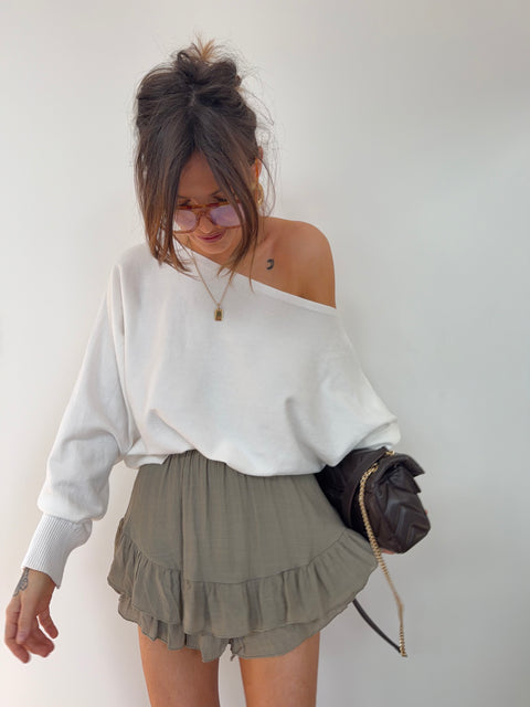 Pull asymétrique - blanc