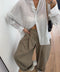 Chemise à rayures - beige et noire