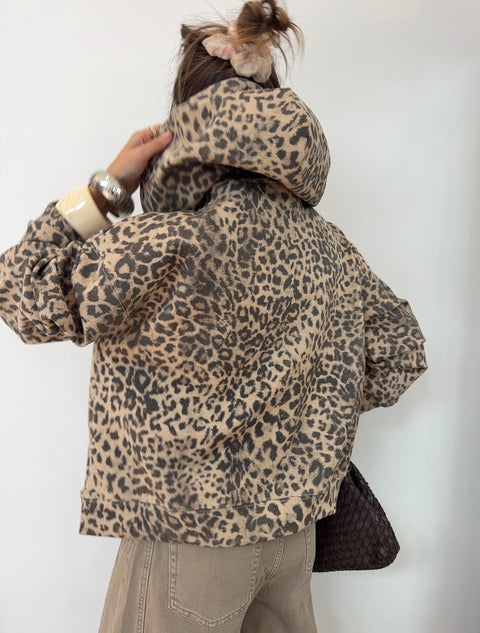 Veste à zip - Léopard clair