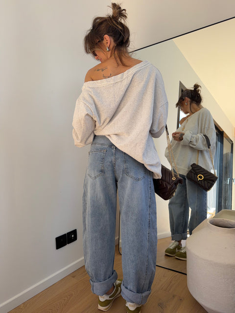 Sweat oversize - gris clair