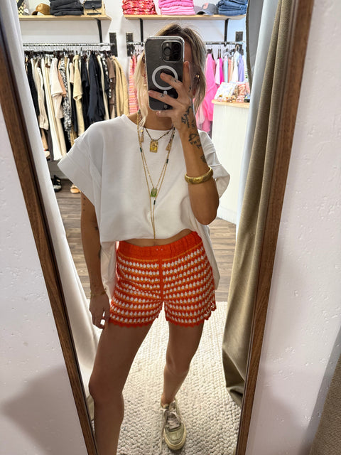 Short en crochet - orange