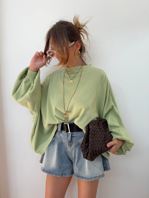 Pull manches chauve souris - vert