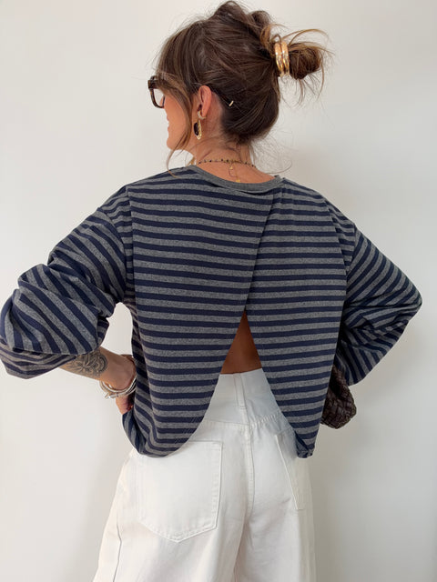 Haut MIA rayé - marine & gris