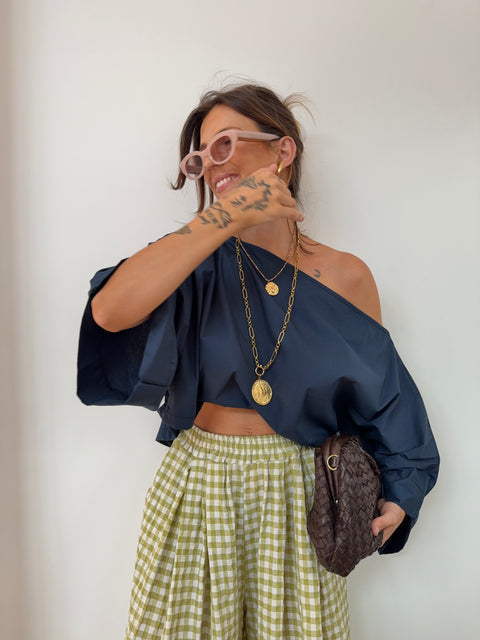 Blouse asymétrique - bleue marine