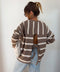 Pull rayé avec noeud - beige