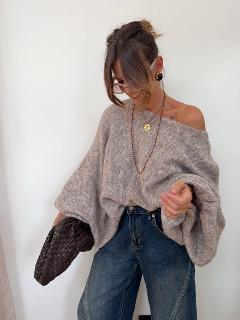 Pull oversize - taupe