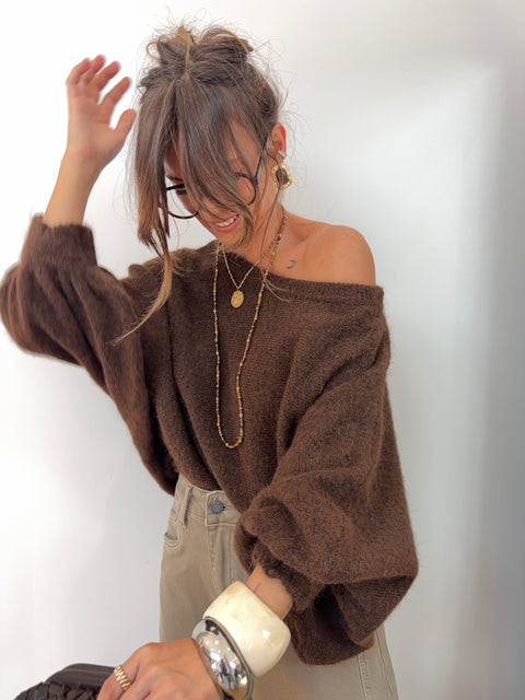 Pull asymétrique - choco