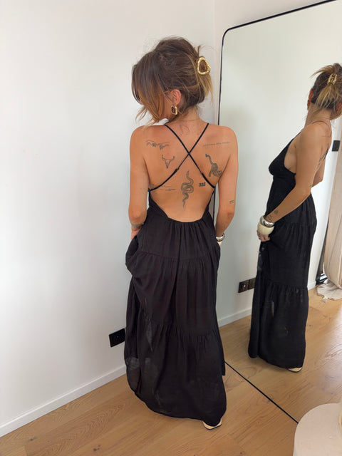 Robe dos nu - noire
