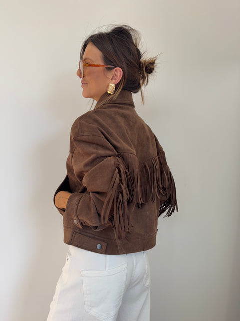 Veste à franges - marron