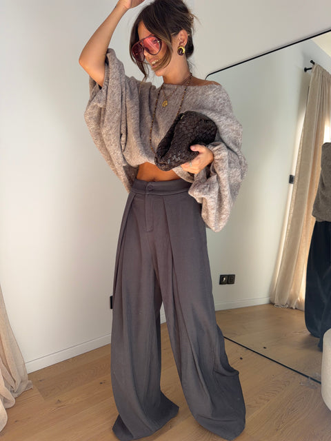 Pantalon droit - gris