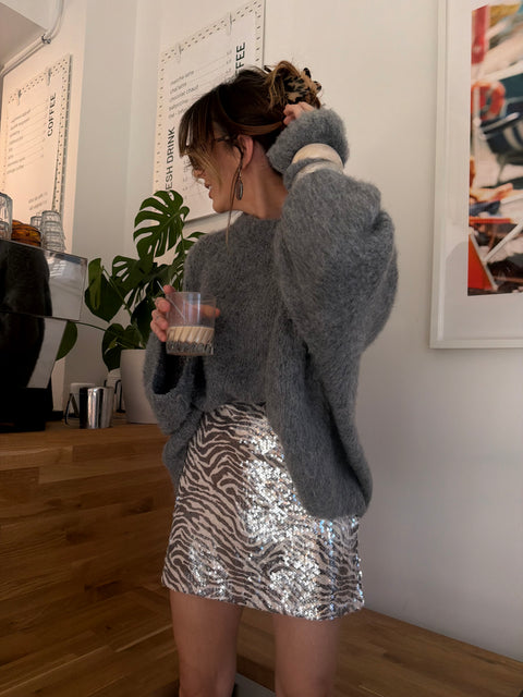 Jupe zébrée à paillettes