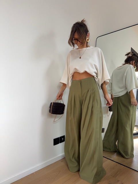 Pantalon droit - vert