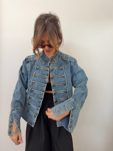 Veste en jean à boutons