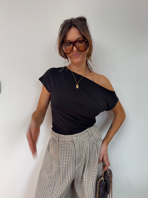 T-shirt asymétrique - noir