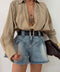 Chemise fluide croisée - sable