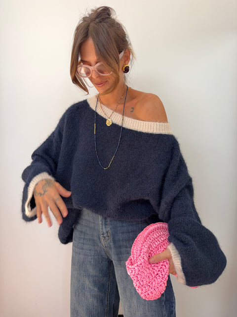 Pull Bali - bleu et beige