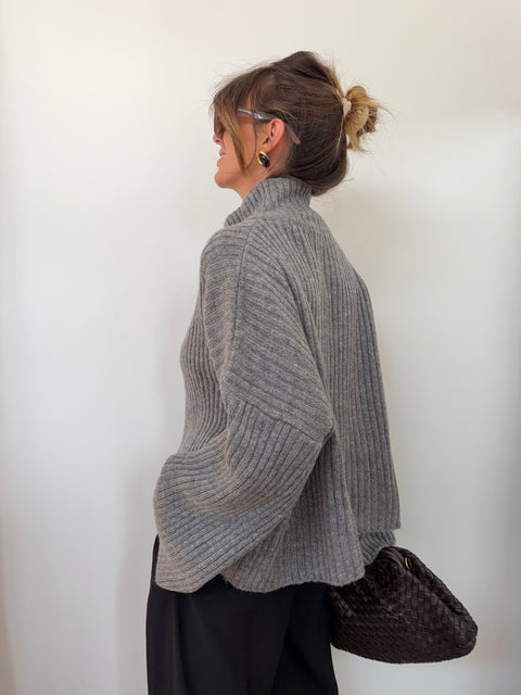 Veste cotelée - grise