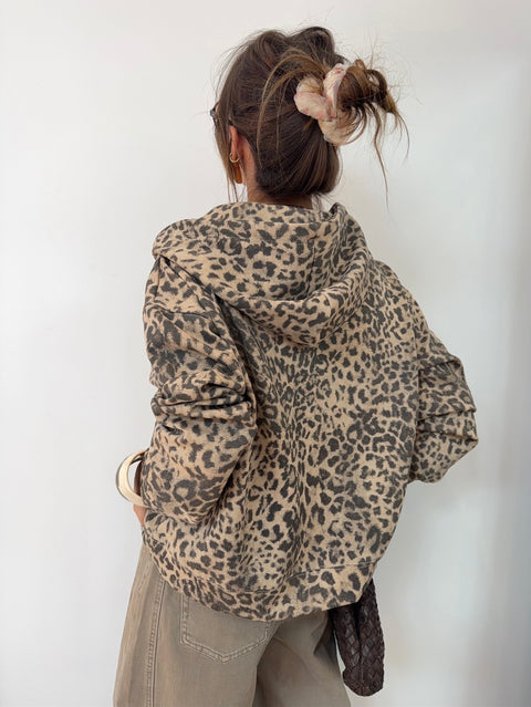 Veste à zip - Léopard clair