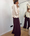 Pantalon fluide prune