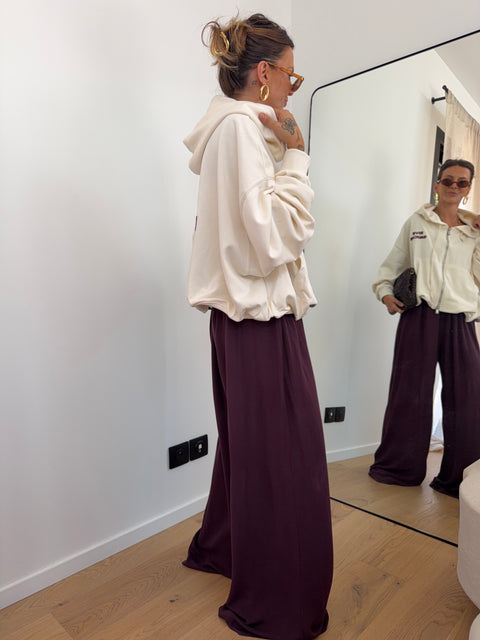 Pantalon fluide prune