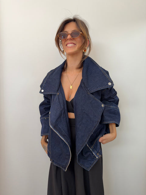 Veste en jean oversize - bleu foncé