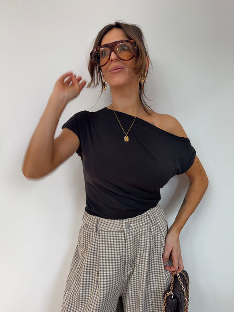 T-shirt asymétrique - noir