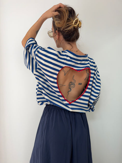 T-shirt coeur - bleu roi