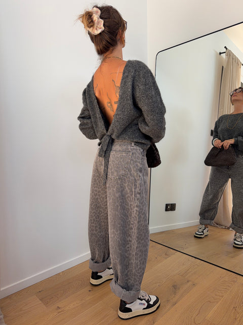 Jeans baggy léopard gris - Kylie