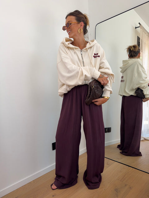 Pantalon fluide prune