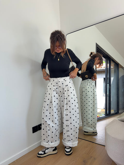 Pantalon Jacks à pois - blanc