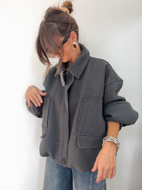 Veste loose - grise anthracite