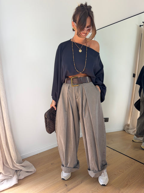 Pantalon & ceinture Brune - taupe (en pré-commande)