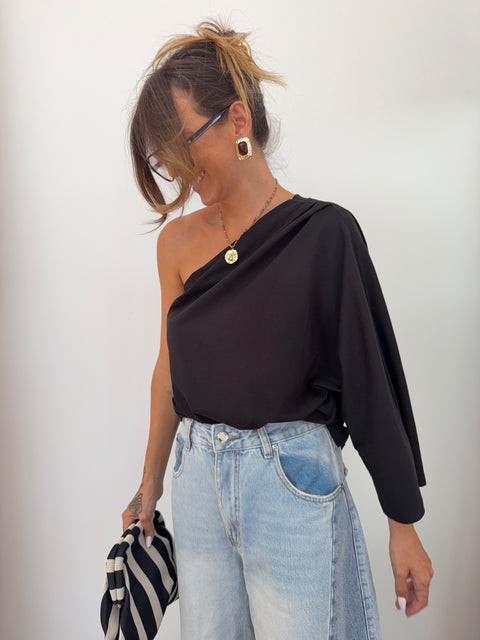 T-shirt asymétrique - noir