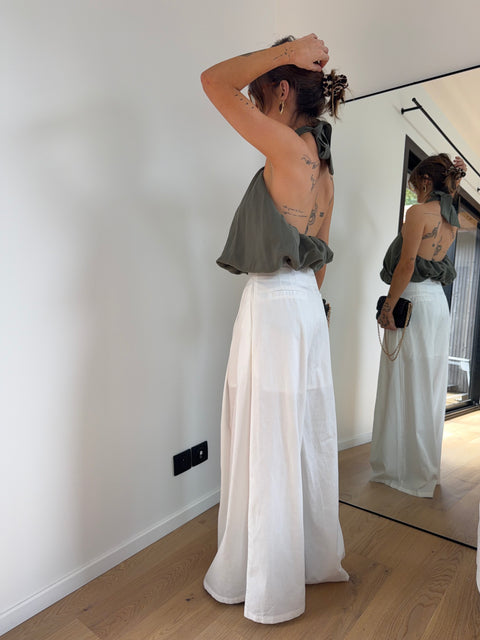 Pantalon droit - blanc
