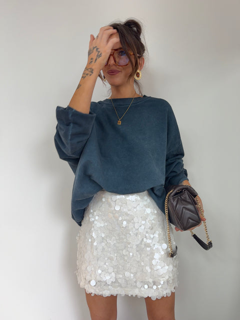 Jupe à sequins - blanche