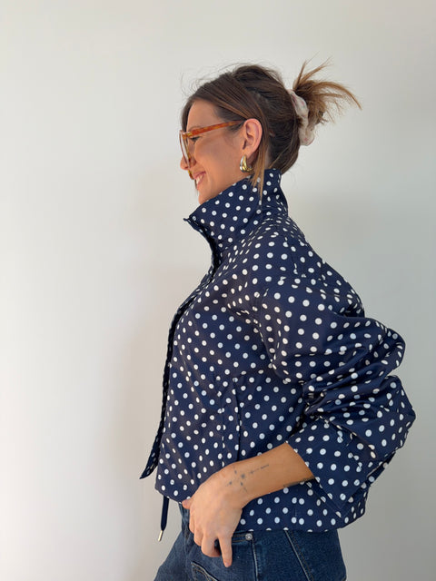 Veste à pois - marine et blanche