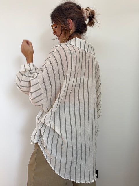 Chemise ultra oversize rayée