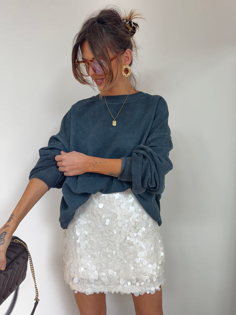 Jupe à sequins - blanche