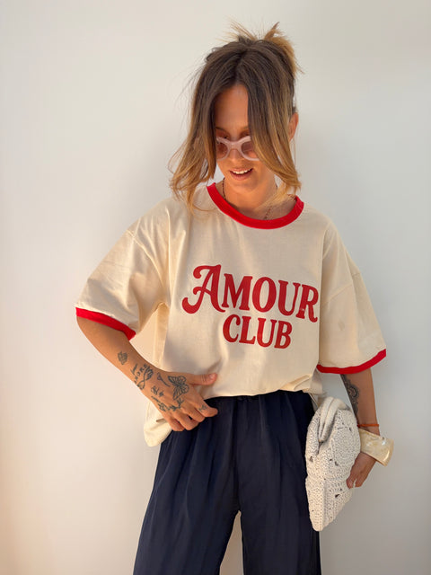 T-shirt Amour Club - rouge