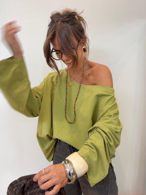 T-shirt asymétrique - vert pomme