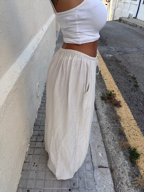 Pantalon en viscose - beige