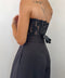 Corset dentelle et noeud - noir