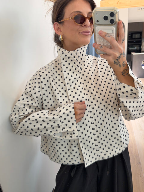 Veste à pois - beige & marine
