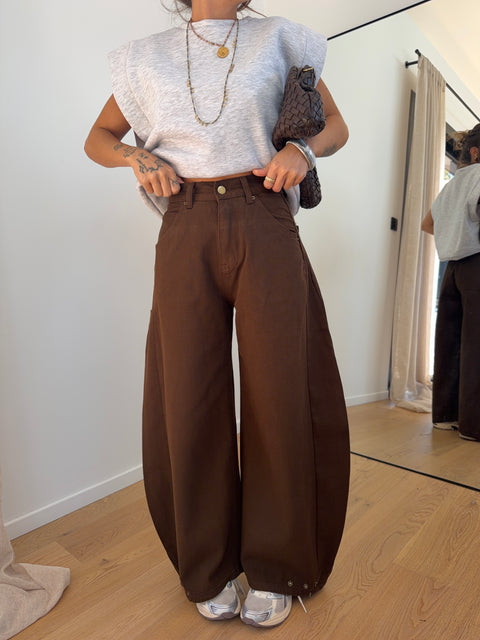 Jeans ballon choco - June