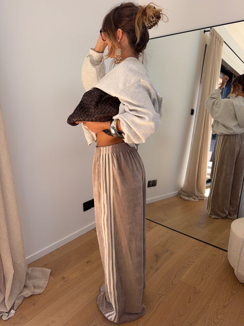 Jogging velours - taupe